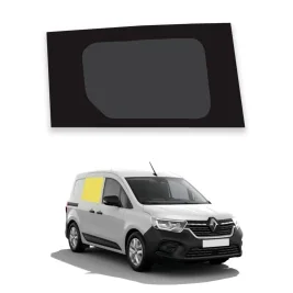 Fenêtre fixe et emplacement sur la porte latérale du Kangoo
